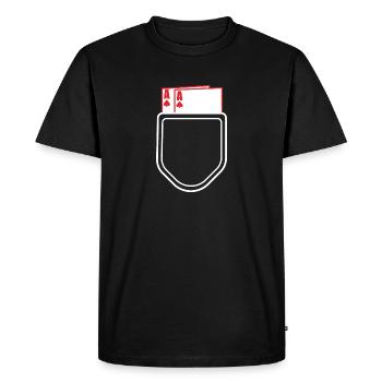 Poker Ass Lustig Vorteil Verstecken Spiel Geschenk - Men's Premium Organic T-Shirt - black - Front - Nico (187cm)