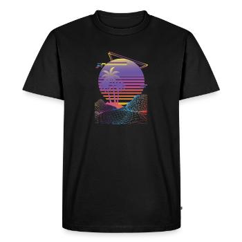 Vaporwave Gift design for Retro 80s Game Lovers - T-shirt Premium bio Homme - noir - Devant - Nico (187cm)