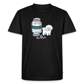 Bichon Frise sont des antidépresseurs impression drôle de chien - T-shirt Premium bio Homme - noir - Devant - Nico (187cm)