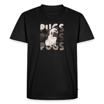 pug - Men's Premium Organic T-Shirt - black - Front - Nico (187cm)