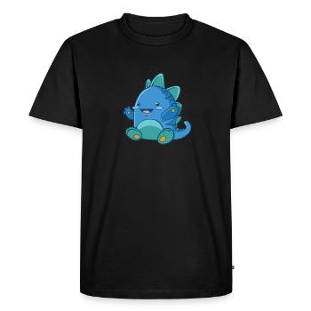 Bébé dinosaure heureux - T-shirt Premium bio Homme - noir - Devant - Nico (187cm)
