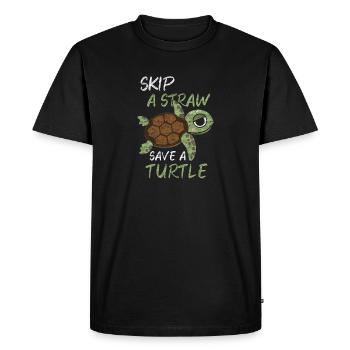 turtle - Men's Premium Organic T-Shirt - black - Front - Nico (187cm)