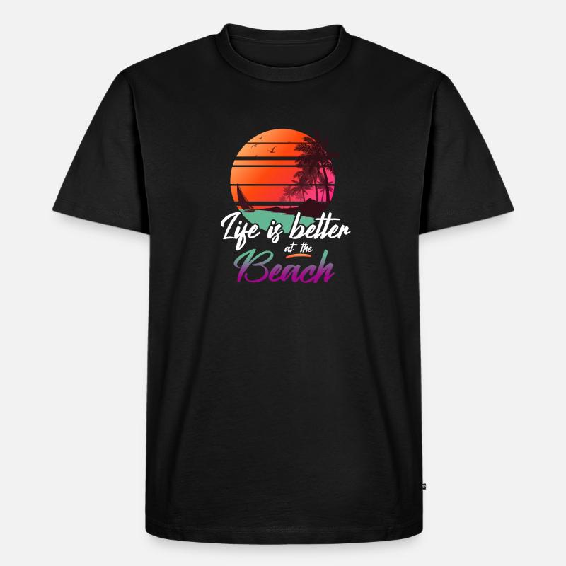 Strand - Männer Premium Bio T-Shirt - Schwarz