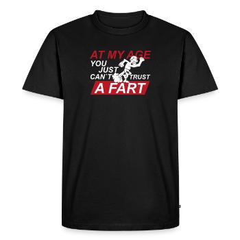 Old Man Fart Joke design | Impossible de faire confiance à un fart | - T-shirt Premium bio Homme - noir - Devant - Nico (187cm)