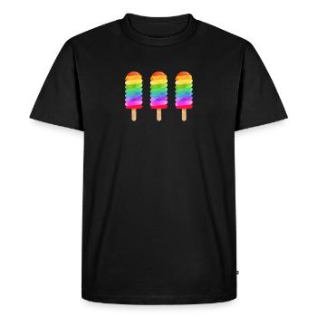 Popsicles aux couleurs de l'arc-en-ciel LGBT Pride - T-shirt Premium bio Homme - noir - Devant - Nico (187cm)