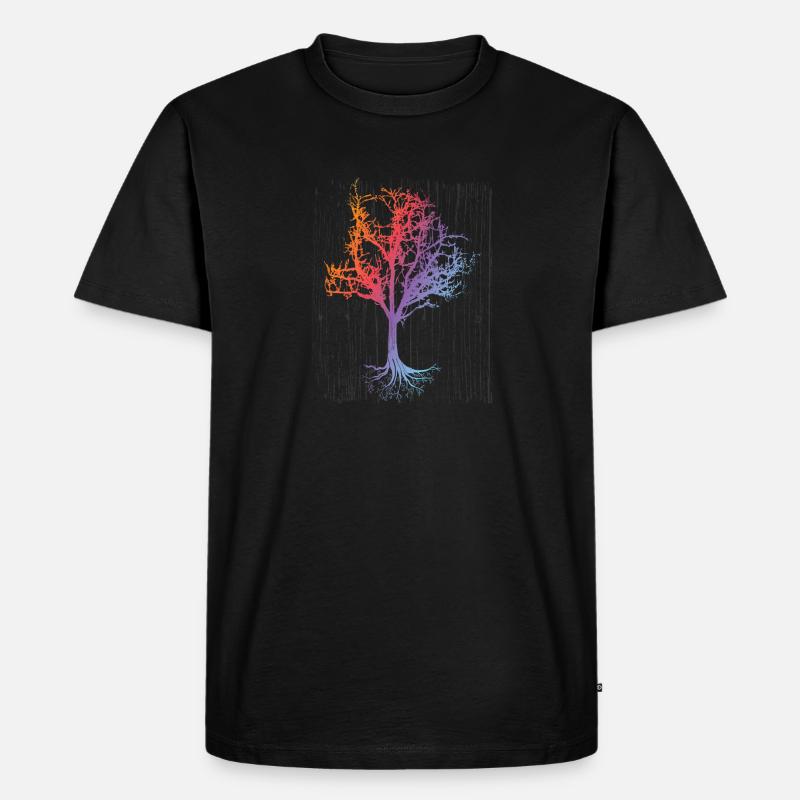 Rainbow Tree / Rainbow Tree - Men's Premium Organic T-Shirt - black