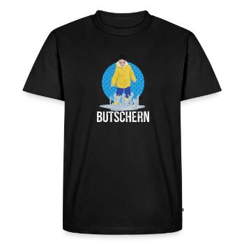 Funny butcher North Platt - Men's Premium Organic T-Shirt - black - Front - Nico (187cm)