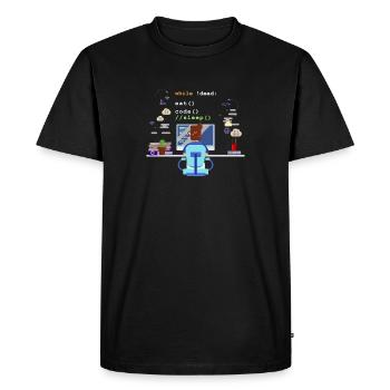 Eat Sleep Code Programmation informatique - T-shirt Premium bio Homme - noir - Devant - Nico (187cm)