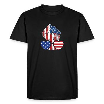 Amérique - T-shirt Premium bio Homme - noir - Devant - Nico (187cm)