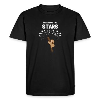Paresseux paresseux - Eventail paresseux - Étoiles - T-shirt Premium bio Homme - noir - Devant - Nico (187cm)