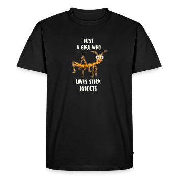 Juste une fille qui aime les insectes bâton insecte bâton - T-shirt Premium bio Homme - noir - Devant - Nico (187cm)