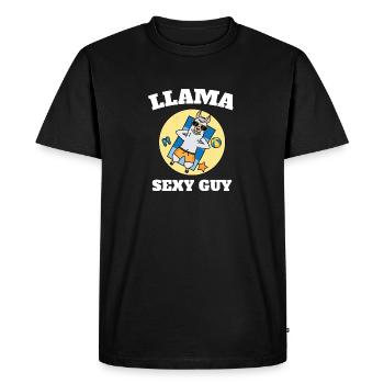 Homme spirituel Lama | Cadeau mignon et drôle de lama, - T-shirt Premium bio Homme - noir - Devant - Nico (187cm)