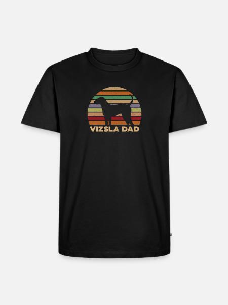 Retro Distressed Vizsla Dad - Men's Premium Organic T-Shirt - black