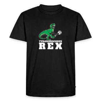 Tyrannoscorus Rex | Tyrannosaure drôle Trex - T-shirt Premium bio Homme - noir - Devant - Nico (187cm)
