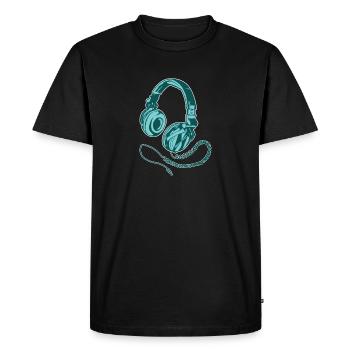 Casque casque musique chanson chanson chanson - T-shirt Premium bio Homme - noir - Devant - Nico (187cm)