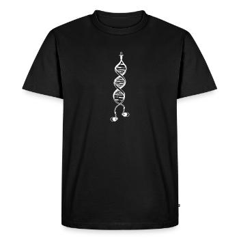 Écouteurs ADN vie amour chanson chanson musique cadeau - T-shirt Premium bio Homme - noir - Devant - Nico (187cm)