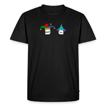 Alt F4, Keyboard, Computer Nerd Humor Gift - Men's Premium Organic T-Shirt - black - Front - Nico (187cm)