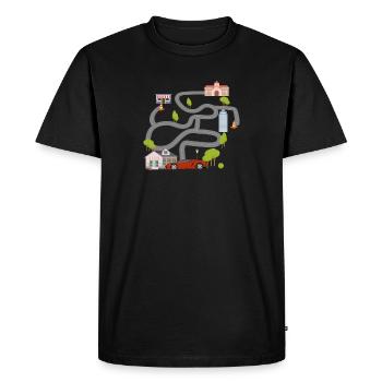 Tapis de jeu Maze Race Car Back Rub pour homme - T-shirt Premium bio Homme - noir - Devant - Nico (187cm)