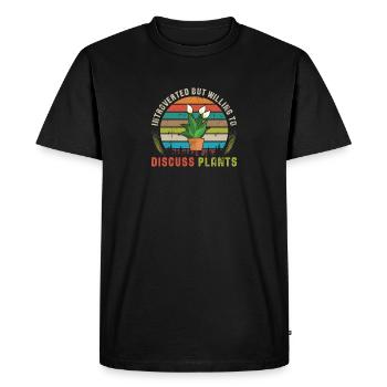 Introverti mais disposé à discuter des plantes - T-shirt Premium bio Homme - noir - Devant - Nico (187cm)