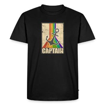 Capitaine Retro Style Anker Vintage - T-shirt Premium bio Homme - noir - Devant - Nico (187cm)