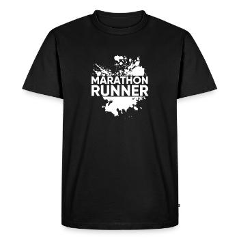 Marathonien - T-shirt Premium bio Homme - noir - Devant - Nico (187cm)