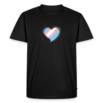 Cœur Transgenre, Fierté LGBT - T-shirt Premium bio Homme - noir - Devant - Nico (187cm)