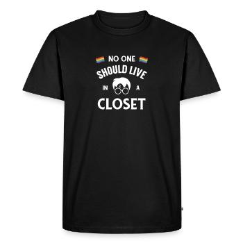 Personne ne devrait vivre dans un placard fierté cadeau LGBT - T-shirt Premium bio Homme - noir - Devant - Nico (187cm)