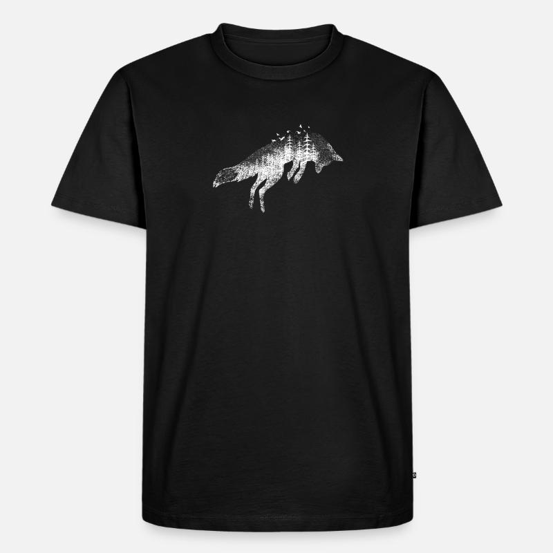 Fuchs und Wald - Männer Premium Bio T-Shirt - Schwarz