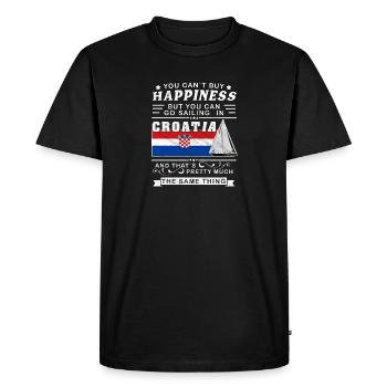 Croisière en Croatie, voilier cadeau méditerranéen - T-shirt Premium bio Homme - noir - Devant - Nico (187cm)