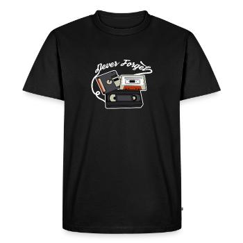 N'oubliez jamais les cassettes VHS, les disquettes et les cassettes - T-shirt Premium bio Homme - noir - Devant - Nico (187cm)