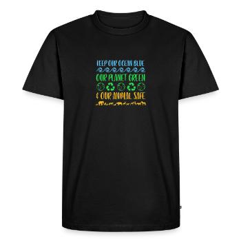 Cadeau environnementaliste - T-shirt Premium bio Homme - noir - Devant - Nico (187cm)