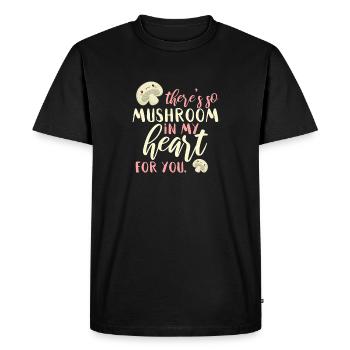 Champignon Jeu de mots anglais Beaucoup d’espace dans mon cœur - T-shirt Premium bio Homme - noir - Devant - Nico (187cm)