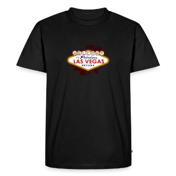 Las Vegas - Men's Premium Organic T-Shirt - black - Front - Nico (187cm)