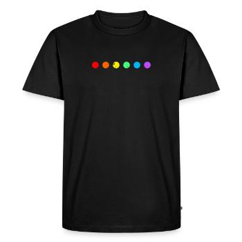 LGBTQ Pride Rainbow Dots Gay Lesbian Bi - T-shirt Premium bio Homme - noir - Devant - Nico (187cm)