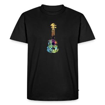 Ukulele guitare couleur arc-en-ciel cadeau musicien - T-shirt Premium bio Homme - noir - Devant - Nico (187cm)