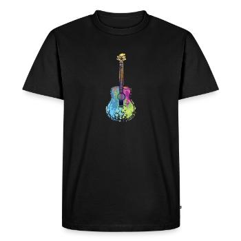Cadeau d'instrument de musique coloré arc-en-guitare - T-shirt Premium bio Homme - noir - Devant - Nico (187cm)