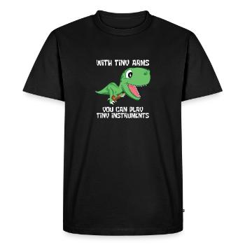 Ukulélé Dino T-Rex Petit Cadeau Doux Drôle De Musique - T-shirt Premium bio Homme - noir - Devant - Nico (187cm)