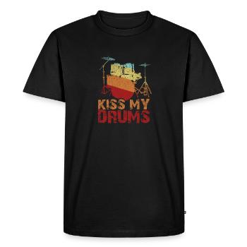 Cadeau de batterie Baguette de batterie Basse - T-shirt Premium bio Homme - noir - Devant - Nico (187cm)