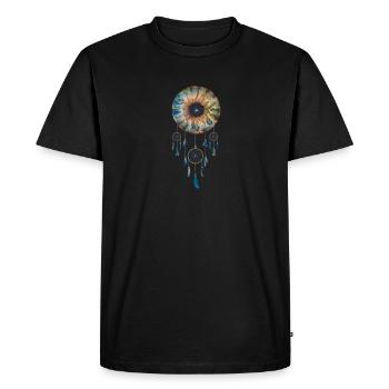Capteur de rêves, iris, cadeau spirituel - T-shirt Premium bio Homme - noir - Devant - Nico (187cm)