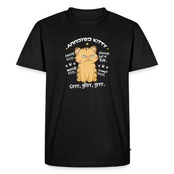 Impression de chat agacé Touchy Kitty pour les fans de chat - T-shirt Premium bio Homme - noir - Devant - Nico (187cm)