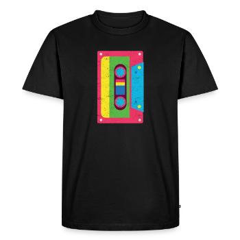 Cassette Tape Funky des années 1980 Rainbow Vintage Gift - T-shirt Premium bio Homme - noir - Devant - Nico (187cm)