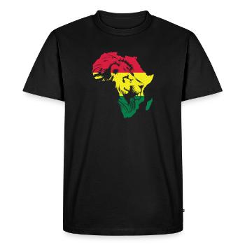 Rugir Afrique Carte Lion Face Reggae Rasta Cadeau - T-shirt Premium bio Homme - noir - Devant - Nico (187cm)