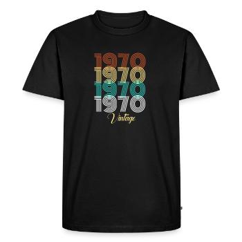 1970 vintage birthday year of birth gift idea - Men's Premium Organic T-Shirt - black - Front - Nico (187cm)