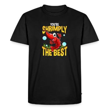 Cute & Funny You're Shrimply The Best Shrimp Pun - Men's Premium Organic T-Shirt - black - Front - Nico (187cm)