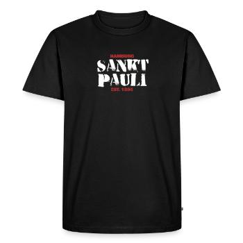 St Pauli Graffiti St.Pauli Sankt Hamburg Geschenk - Männer Premium Bio T-Shirt - Schwarz - Vorne - Nico (187cm)