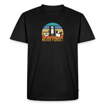 Never Forget Rétro cassette VHS disquette cadeau - T-shirt Premium bio Homme - noir - Devant - Nico (187cm)