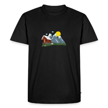 Solitaire alpages dans les montagnes - T-shirt Premium bio Homme - noir - Devant - Nico (187cm)