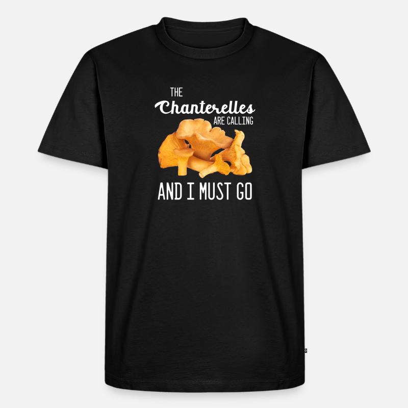 Pfifferlinge - Männer Premium Bio T-Shirt - Schwarz