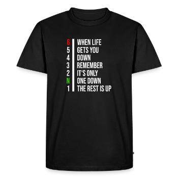 Quand la vie vous déprime, il n'y en a qu'un. - T-shirt Premium bio Homme - noir - Devant - Nico (187cm)