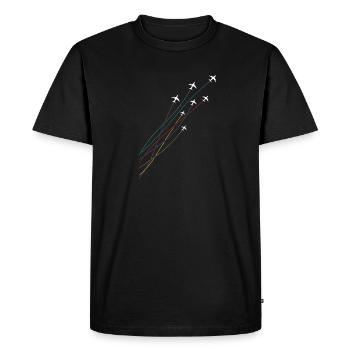 Pilote coloré Flying Passenger Airplanes - T-shirt Premium bio Homme - noir - Devant - Nico (187cm)